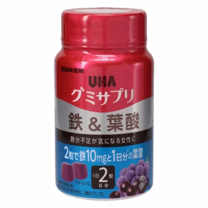 UHAグミサプリ 鉄＆葉酸　60粒（30日分）